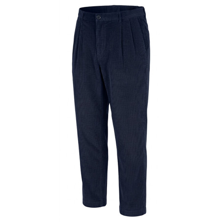 Pantalon velours à pinces marine
