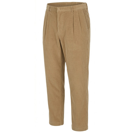 Pantalon velours à pinces beige