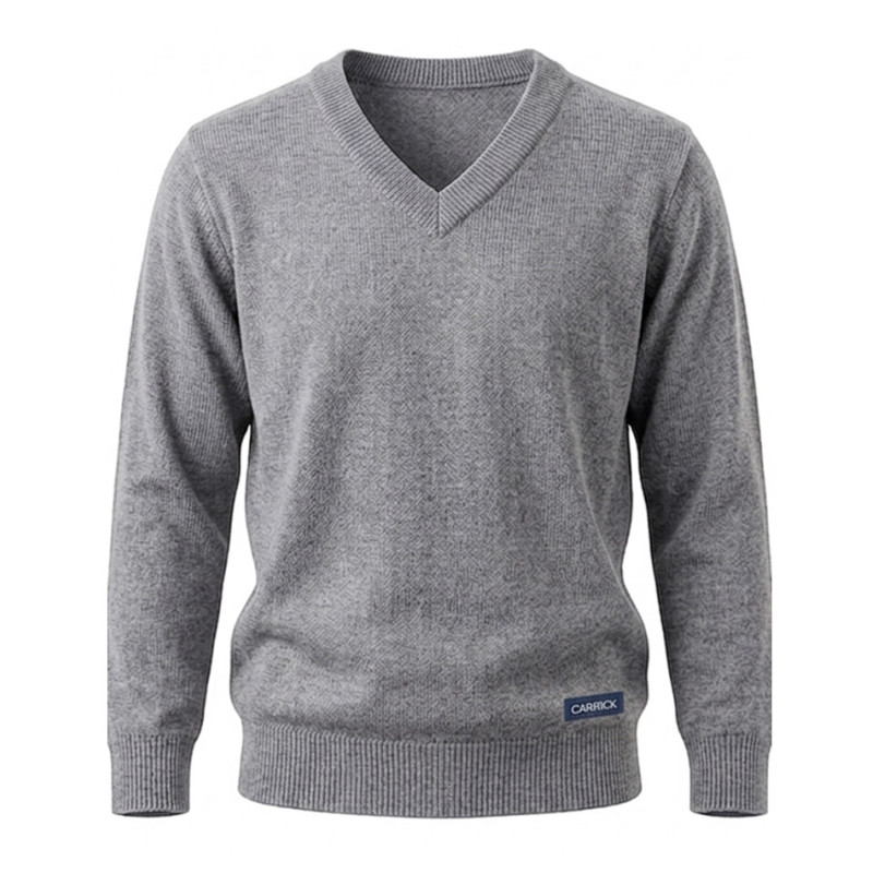 Pull col V - Gris foncé