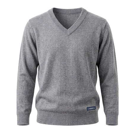 Pull fin col V GRIS - CARRICK France
