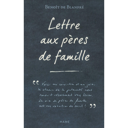 Lettre aux Pères de famille - Librairie scoute et religieuse