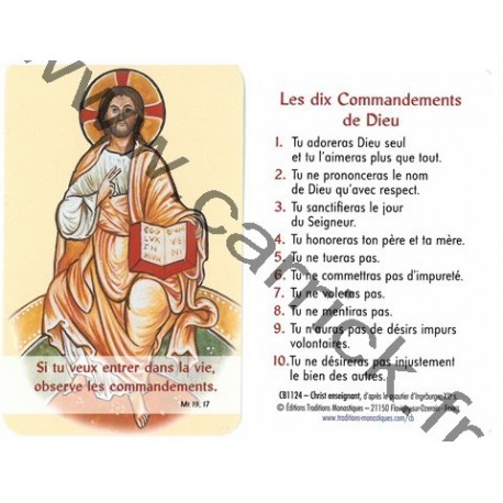 Prière en poche -  10 commandements