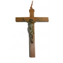Croix chêne avec Christ en bronze - CARRICK France