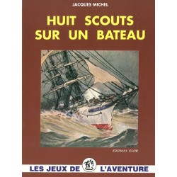 Huit scouts sur un bateau