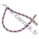 Cordelette tricolore ( 1m ) -  bleu, blanc, rouge - CARRICK France