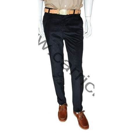 Pantalon velours droit marine