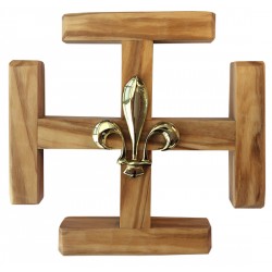 Croix Potencée en bois d'olivier