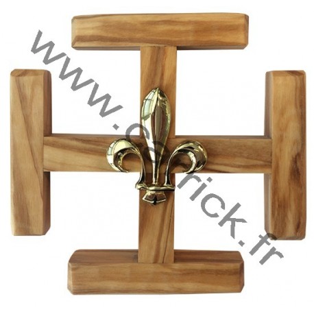 Croix Potencée en bois d'olivier
