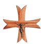 Croix GSE en bois d'olivier - Christ