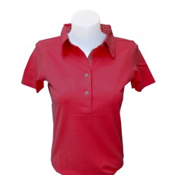 Polo VICHY femme - ROUGE