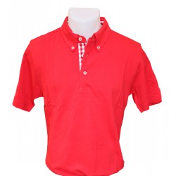 Polo VICHY homme - ROUGE