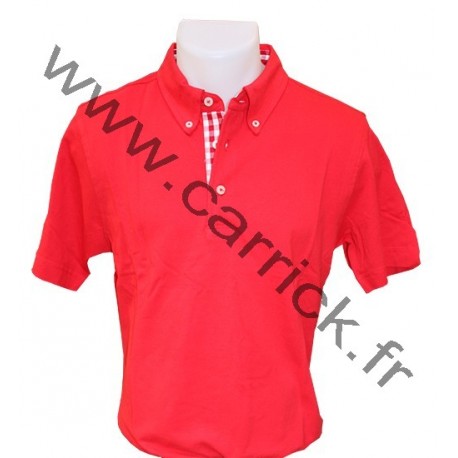 Polo VICHY homme - ROUGE