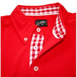 Polo VICHY homme - ROUGE