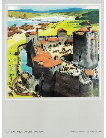 Estampe L'attaque du château fort - Univers Pierre Joubert