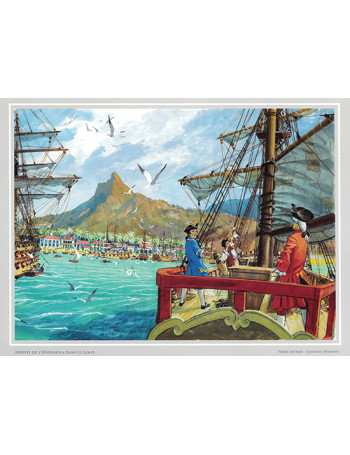 Estampe L'arrivée de l'Hispaniola - Univers Pierre Joubert