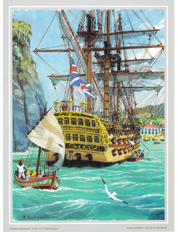 Estampe Embarquement sous les tropiques - Univers Pierre Joubert