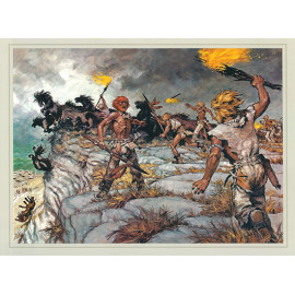 Estampe Chasse aux chevaux sauvages - Univers Pierre Joubert