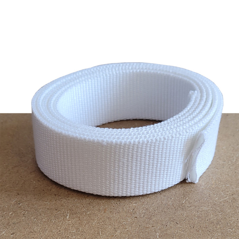 Ceinture blanche en tresse de coton