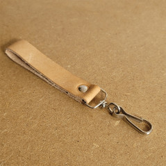 Passant cuir naturel avec mousqueton - CARRICK France