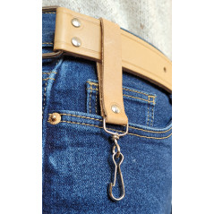 Ganse cuir naturel avec mousqueton