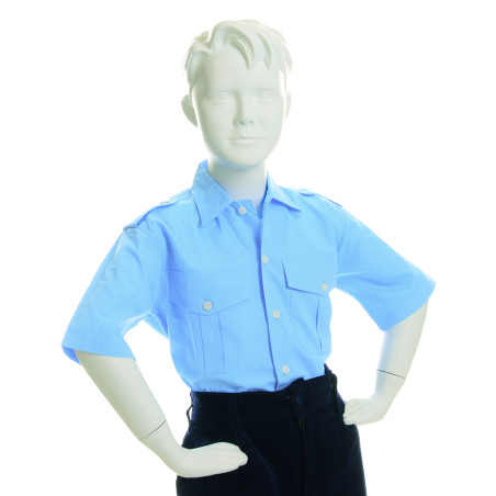 Chemisette coton bleu ciel - CARRICK France