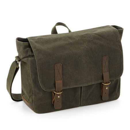 Sacoche huilée vert olive - CARRICK France